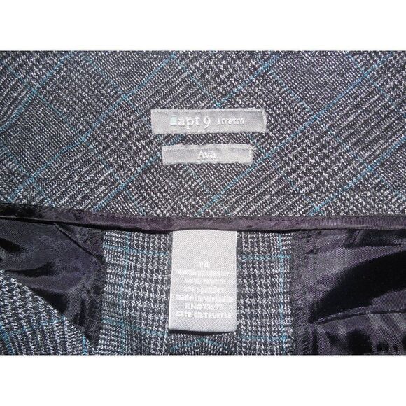 Apt. 9 Ava Stretch Pants Sz 14 Women Capri Plaid Straight Leg - Picture 5 of 7